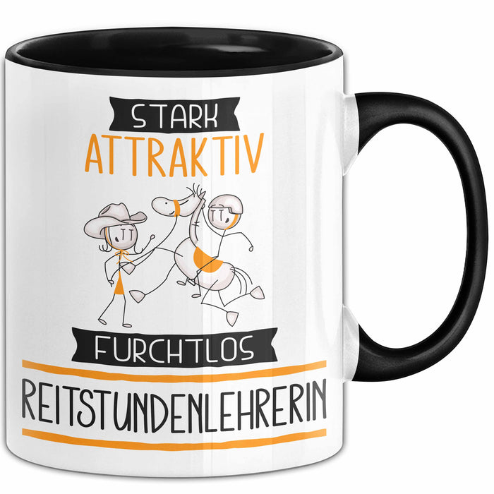 Reitstundenlehrerin Tasse Geschenk Becher Stark Attraktiv Furchtlos Reitstundenlehrerin Lustige Geschenkidee Trendation