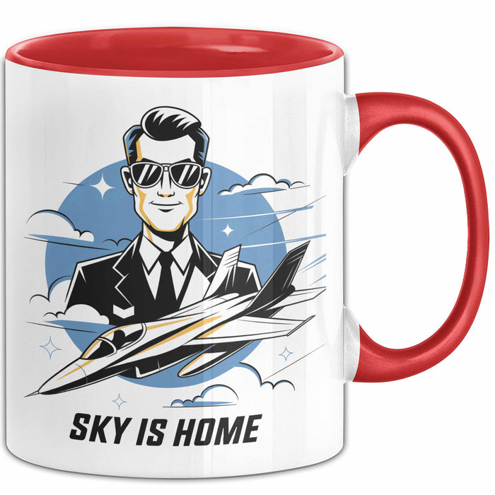 Pilot Tasse Geschenk Lustige Geschenkidee Spruch Für Luftfahrt Liebhaber Rot Trendation