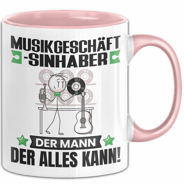 Musikgeschäftsinhaber Tasse Geschenk für Musikgeschäftsinhaber Der Mann Der Alles Kann Geschenkidee zum Geburtstag Rosa Trendation
