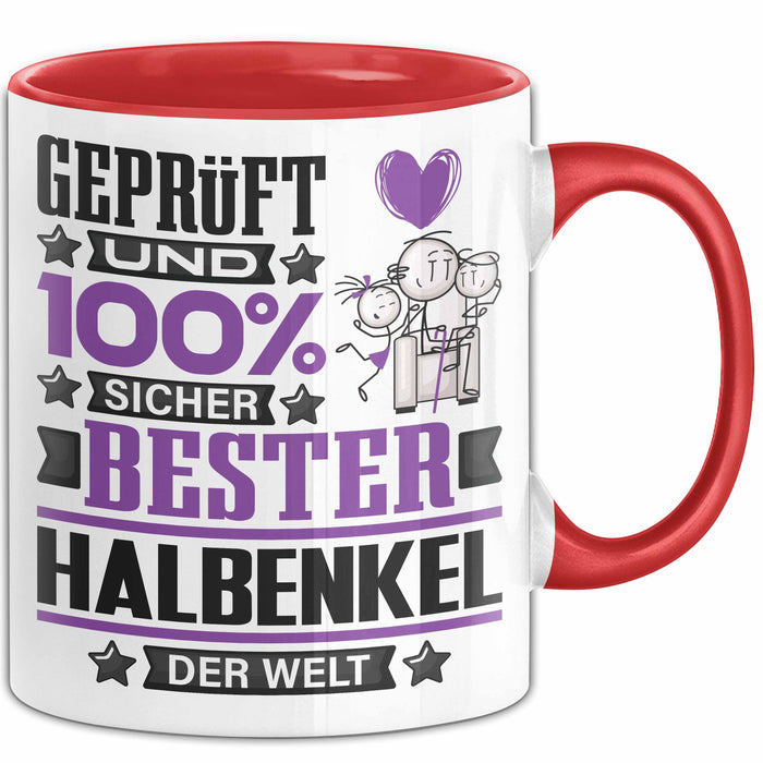 Halbenkel Geschenk Lustiger Spruch für Halbenkel Geschenkidee Bester Halbenkel Der Welt Rot Trendation