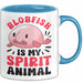 Blobfisch Tasse Geschenk Blobfish Geschenkidee Fan Lustig Humor Becher Blau Trendation