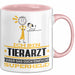 Tierarzt Geschenk Tasse Ich Bin Tierarzt Aber Sag Doch Einfach Superheld Lustige Geschenkdiee für Tierarzt Kaffee-Becher Rosa Trendation