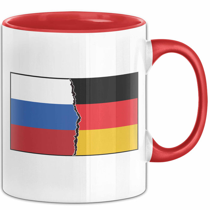 Russe Tasse Geschenk Russland Deutschland Flagge Geschenkidee Rot Trendation