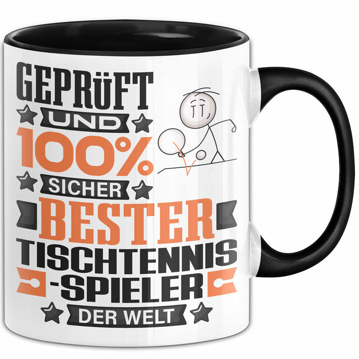Tischtennisspieler Geschenk Lustiger Spruch für Tischtennisspieler Geschenkidee Bester Tischtennisspieler Der Welt Schwarz Trendation
