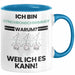 Synchronschwimmer Geschenk Tasse Lustiger Spruch Ich Bin Synchronschwimmer Warum Weil Ich Es Kann Geschenkidee Bester Synchronschwimmer Geburtstag Kaffee-Becher Blau Trendation