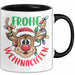 Weihnachten Tasse Geschenk Frohe Weihnachten Rentier Geschenkidee Weihnachtszeit Kaffee-Becher Trendation