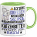 Katzensitter Geschenk Tasse Lustiger Spruch Erheben Sie Sich Der Katzensitter Betritt den Raum Grün Trendation