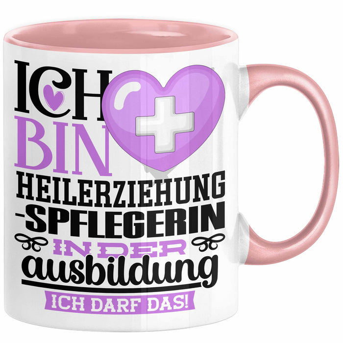 Heilerziehungspflegerin Ausbildung Start Geschenk Tasse Ich Bin Heilerziehungspflegerin In Der Ausbildung Ich Darf Das Kaffee-Becher Geschenkidee Rosa Trendation