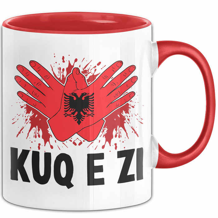Albanische Flagge Shqip Shqiponja Albanischer Adler Albanien Tasse Geschenkidee Rot Trendation