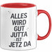 Jutta Tasse Geschenk Alles Ist Gut Jutta Ist Jetz Da Geschenkidee Becher mit Name Rot Trendation