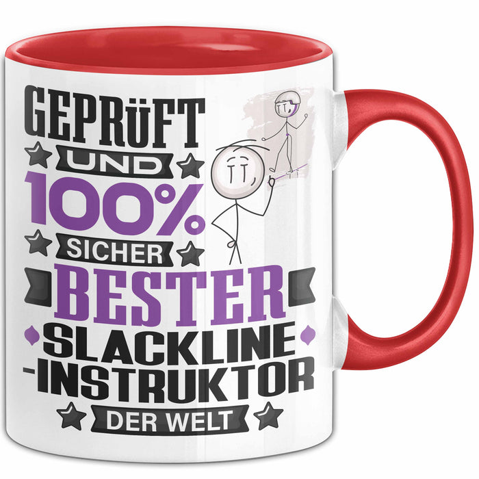 Slackline-Instruktor Geschenk Lustiger Spruch für Slackline-Instruktor Geschenkidee Bester Slackline-Instruktor Der Welt Rot Trendation
