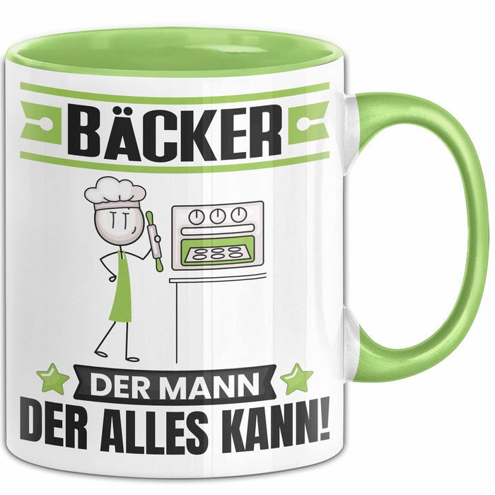 Bäcker Tasse Geschenk für Bäcker Der Mann Der Alles Kann Geschenkidee zum Geburtstag Grün Trendation