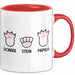 Katzen Tierliebhaber Tasse Geschenk Lustige Geschenkidee Spruch Schere Stein Papier Rot Trendation