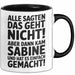 Sabine Tasse Geschenk Alle Sagten Das Geht Nicht Aber Dann Kam Sabine Und Hat Es Einfach Gemacht Geschenkidee Becher mit Name Schwarz Trendation