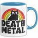 Death Metal Tasse Geschenk Katze Becher Geschenkidee Humor Katzen-Liebhaber Blau Trendation