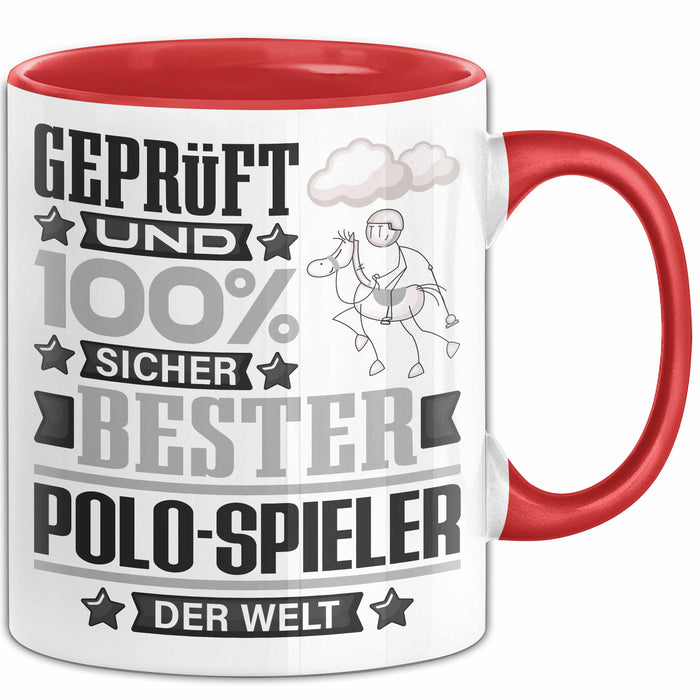 Polo-Spieler Geschenk Lustiger Spruch für Polo-Spieler Geschenkidee Bester Polo-Spieler Der Welt Rot Trendation