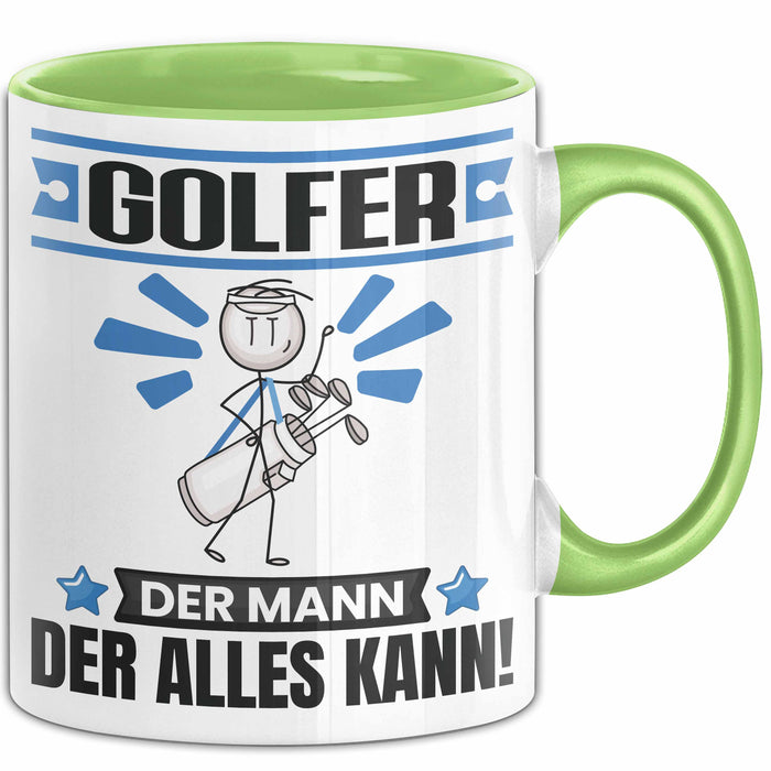 Golfer Tasse Geschenk für Golfer Der Mann Der Alles Kann Geschenkidee zum Geburtstag Grün Trendation