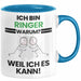 Ringer Geschenk Tasse Lustiger Spruch Ich Bin Ringer Warum Weil Ich Es Kann Geschenkidee Bester Ringer Geburtstag Kaffee-Becher Blau Trendation