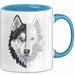 Wolf Tasse Geschenk Wolf für Wildtierfreunde Blau Trendation