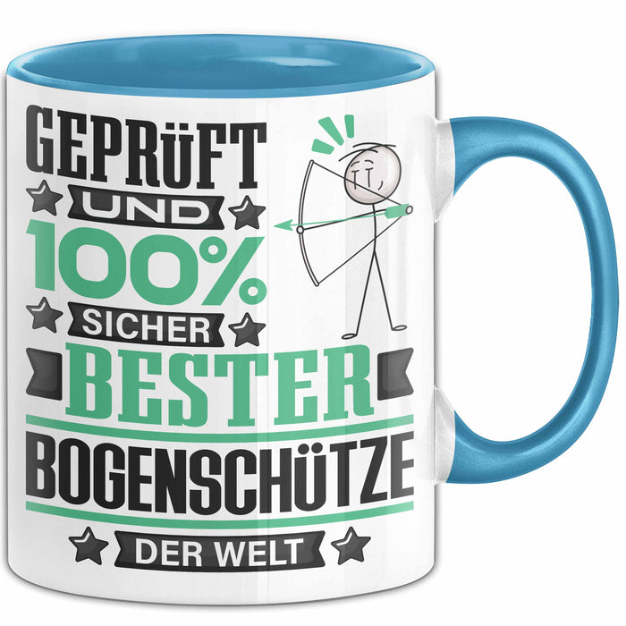 Bogenschütze Geschenk Lustiger Spruch für Bogenschütze Geschenkidee Bester Bogenschütze Der Welt Blau Trendation