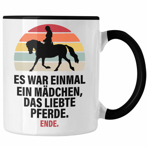 Trendation - Pferde Tasse Lustig Reiterin Geschenk Pferde Geschenke Mädchen Pferdeliebhaber Schwarz Trendation