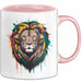 Löwe Tier Kopfhörer Sonnenbrille Tasse Geschenk Lustige Geschenkidee Spruch Rosa Trendation