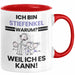 Stiefenkel Geschenk Tasse Lustiger Spruch Ich Bin Stiefenkel Warum Weil Ich Es Kann Geschenkidee Bester Stiefenkel Geburtstag Kaffee-Becher Rot Trendation