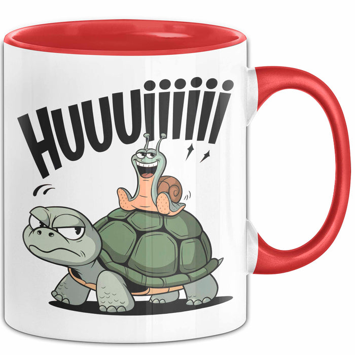 Schildkröte Tierliebhaber Tasse Geschenk Lustige Geschenkidee Spruch Schildkröte Und Schnecke Rot Trendation