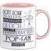 Pop-Fan Geschenk Becher Tasse Gott Schuf Alle Menschen Gleich Nur Die Besten Durfeten Pop-Fan Werden Geschenkidee Lustig Rosa Trendation