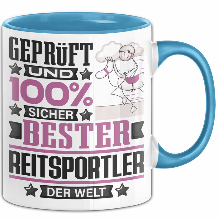 Reitsportler Geschenk Lustiger Spruch für Reitsportler Geschenkidee Bester Reitsportler Der Welt Blau Trendation