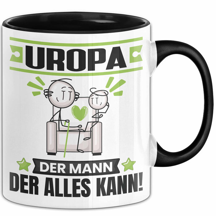 Uropa Tasse Geschenk für Uropa Der Mann Der Alles Kann Geschenkidee zum Geburtstag Schwarz Trendation