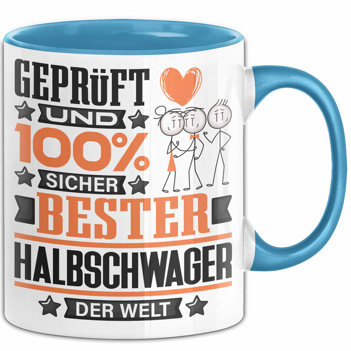 Halbschwager Geschenk Lustiger Spruch für Halbschwager Geschenkidee Bester Halbschwager Der Welt Blau Trendation