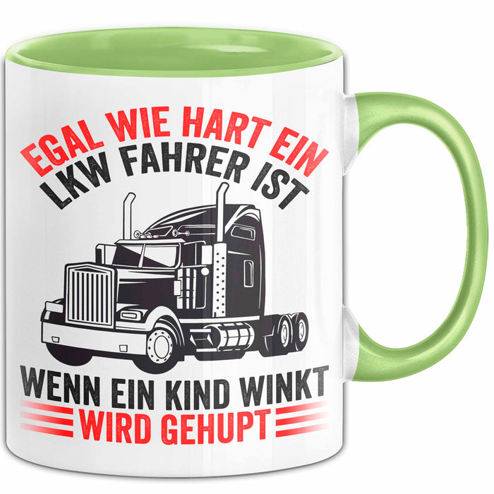 Lkw Fahrer Tasse Geschenk Harte Truckfahrer Trucker Geschenkidee Lustig Grün Trendation