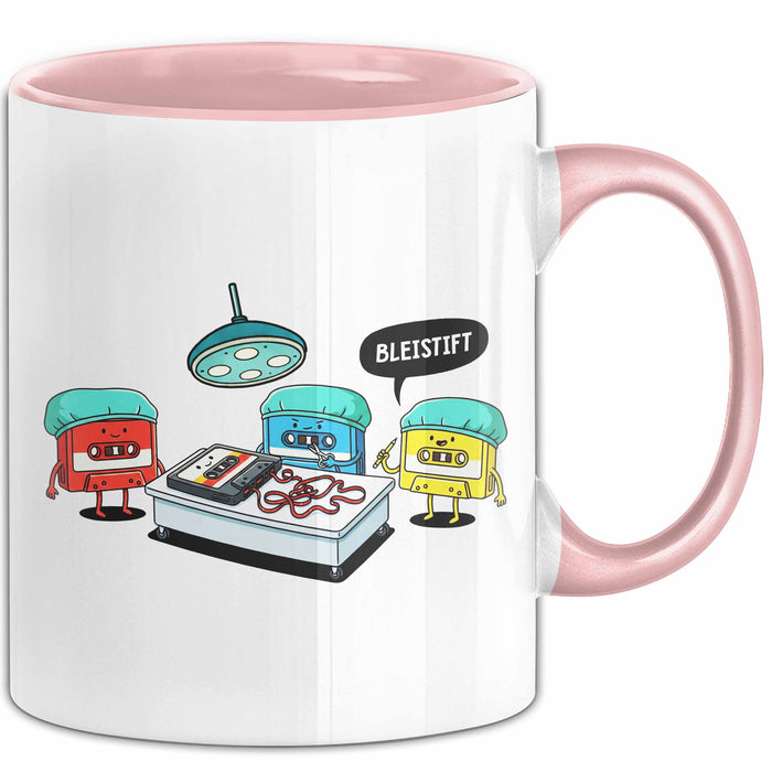 Retro Kassette OP Arzt Tasse Geschenk Lustige Geschenkidee Spruch Bleistift Rosa Trendation