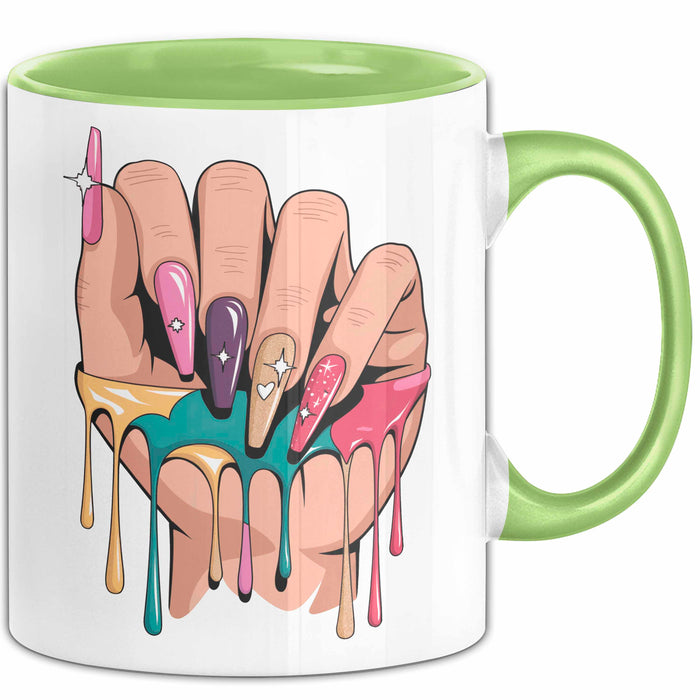 Nageltechniker Tasse Geschenkidee für Mani Profi Grün Trendation