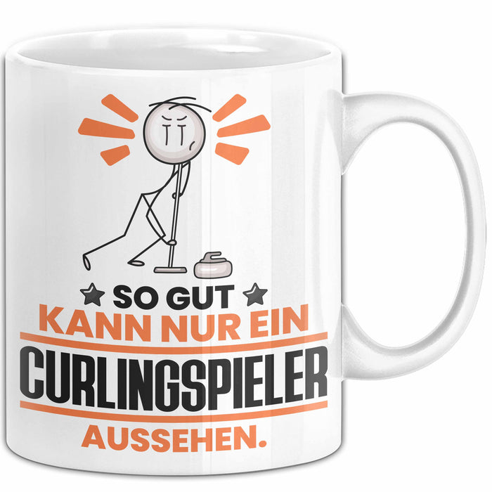 Curlingspieler Geschenk Tasse So Gut Kann Nur Ein Curlingspieler Aussehen Geschenkidee Kaffee-Becher Weiß Trendation