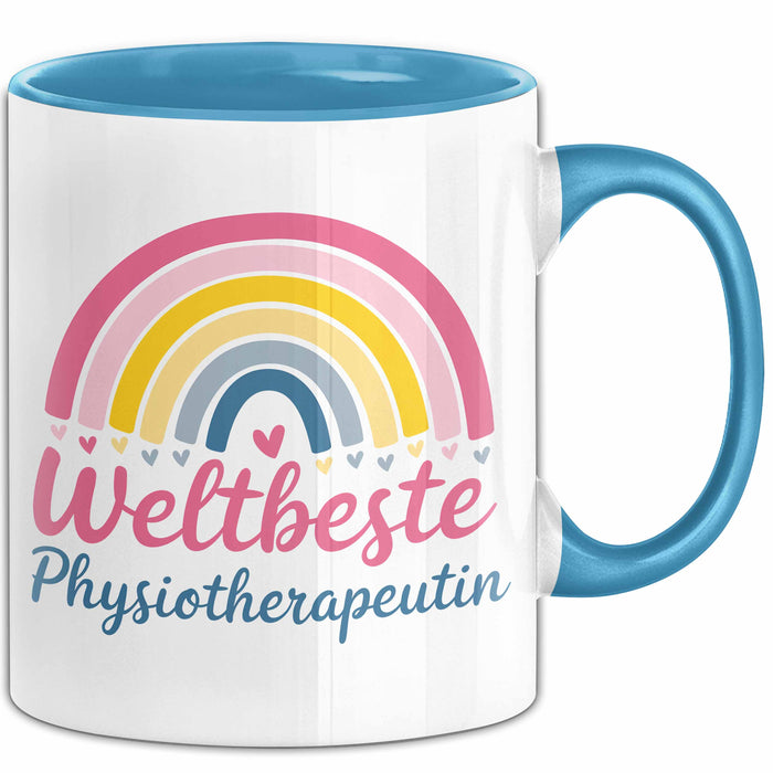 Physiotherapeut Physiotherapie Tasse Geschenk Lustige Geschenkidee Spruch Weltbeste Physiotherapeutin Blau Trendation