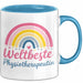 Physiotherapeut Physiotherapie Tasse Geschenk Lustige Geschenkidee Spruch Weltbeste Physiotherapeutin Blau Trendation
