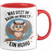 Eule Tier Sarkasmus Tasse Geschenk Was sitzt im Baum Vogel Geschenkidee Lustig Rot Trendation