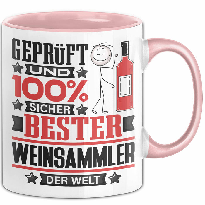 Weinsammler Geschenk Lustiger Spruch für Weinsammler Geschenkidee Bester Weinsammler Der Welt Rosa Trendation