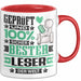 Leser Geschenk Lustiger Spruch für Leser Geschenkidee Bester Leser Der Welt Rot Trendation