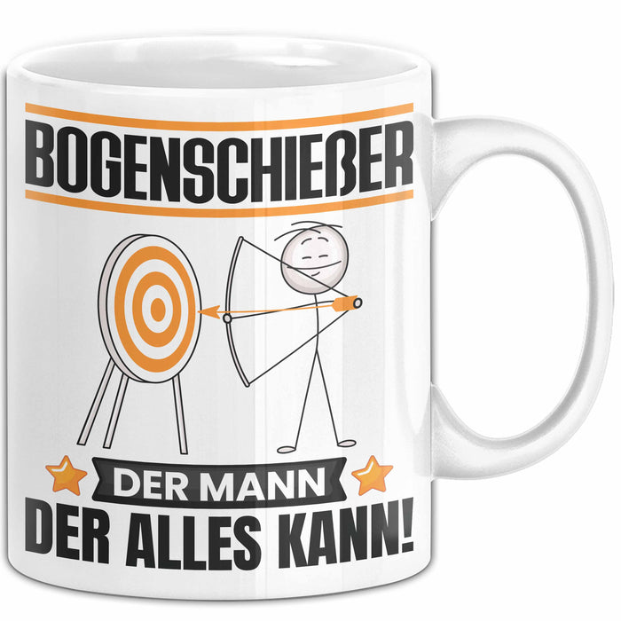Bogenschießer Tasse Geschenk für Bogenschießer Der Mann Der Alles Kann Geschenkidee zum Geburtstag Weiß Trendation