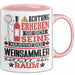 Weinsammler Geschenk Tasse Lustiger Spruch Erheben Sie Sich Der Weinsammler Betritt den Raum Rosa Trendation