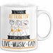 Live-Musik-Fan Tasse Geschenk Becher Stark Attraktiv Furchtlos Live-Musik-Fan Lustige Geschenkidee Weiß Trendation