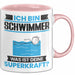 Schwimmer Tasse Geschenk für Schwimmer Geburtstag Lustiger Spruch Kaffee-Becher Was Ist Deine Superkraft Rosa Trendation