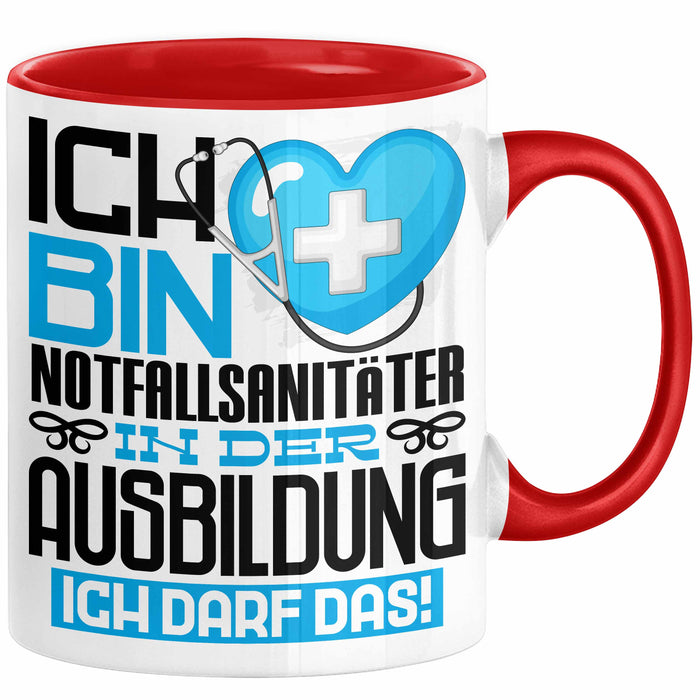 Notfallsanitäter Ausbildung Tasse Geschenk Ich Bin Notfallsanitäter In Der Ausbildung Ich Darf Das Geschenkidee Spruch Rot Trendation