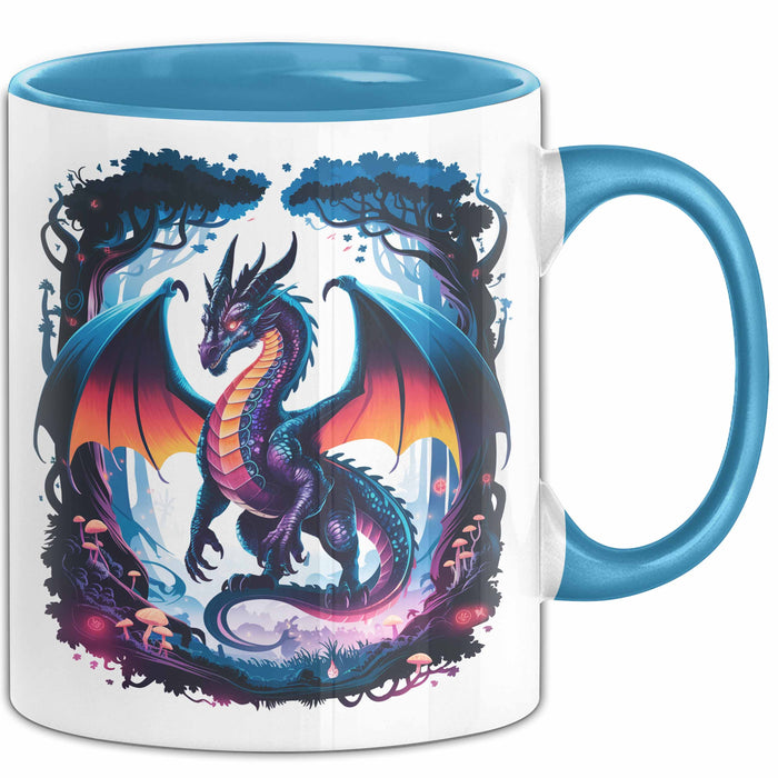 Fantasy Liebhaber Tasse Geschenkidee für Mythologie Fans Blau Trendation