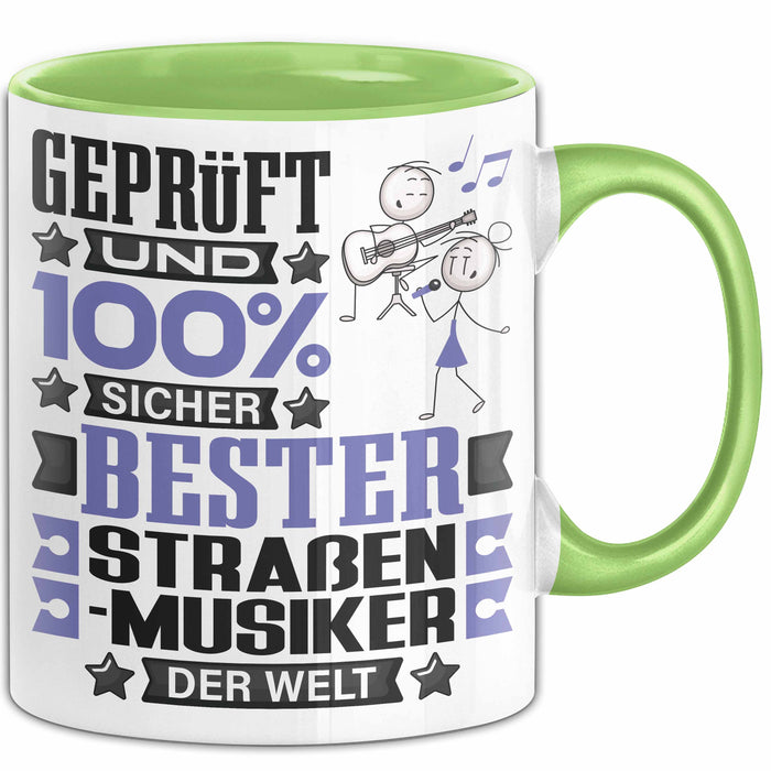 Straßenmusiker Geschenk Lustiger Spruch für Straßenmusiker Geschenkidee Bester Straßenmusiker Der Welt Grün Trendation