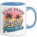 Miami Florida USA Tasse Geschenk Lustige Geschenkidee Spruch Strandsurfen Blau Trendation