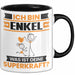 Enkel Tasse Geschenk für Enkel Geburtstag Lustiger Spruch Kaffee-Becher Was Ist Deine Superkraft Schwarz Trendation